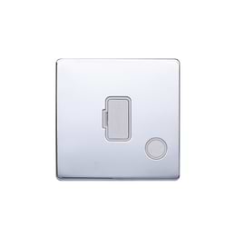 Lieber Polished Chrome 13A Unswitched Fused Connection Unit (FCU) Flex Outlet - White Insert Screwless
