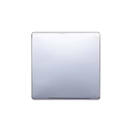 Lieber Polished Chrome Single Blank Plates - Black Insert Screwless