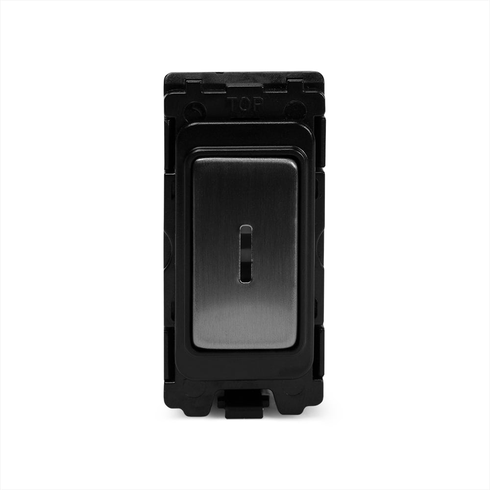 Soho Lighting Brushed Chrome 1 Gang Double Pole Key Switch Grid Switch