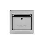 Soho Lighting Flat Plate Brushed Chrome 32A Key Card Switch With Black Insert