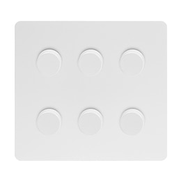 White 6 Gang Dimmer Switch
