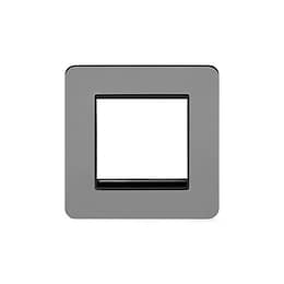 Soho Lighting Black Nickel Flat Plate Single Data Plate 2 Modules Blk Ins Screwless