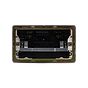 Soho Lighting Brushed Chrome Flat Plate 13A 2 Gang DP USB-A Socket (USB Output 4.8amp) Wht Ins Screwless