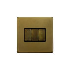 Soho Lighting Old Brass 10A 3 Gang Intermediate switch