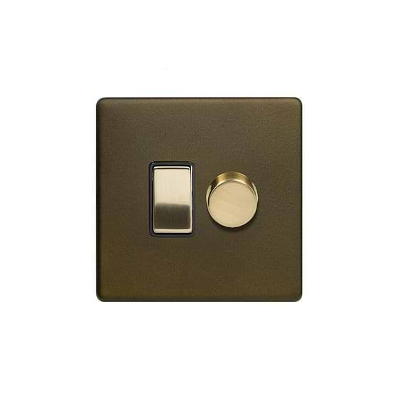 Soho Fusion Bronze with Brushed Brass dimmer and rocker switch combo