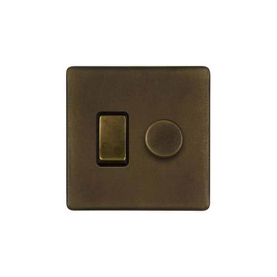 Soho Lighting Vintage Brass Dimmer and Rocker Switch Combo (2 Way Switch & Trailing Dimmer) Elesi