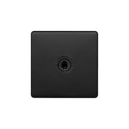 Soho Lighting Matt Black 1 Gang Retractive Toggle Switch Screwless