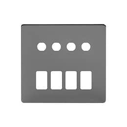 Soho Lighting Black Nickel 8 Gang 4RM+4CM Dual Module Grid Switch Plate