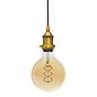 Soho Lighting Antique Gold Decorative Bulb Holder with Brown Twisted Cable