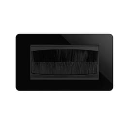 The Connaught Collection Black Nickel Flat Plate 2 Gang 4 Module Brush Plate Blk Ins Screwless
