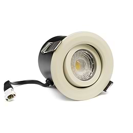 Soho Lighting Cream 3K Warm White Tiltable LED Downlights, Fire Rated, IP44, High CRI, Dimmable