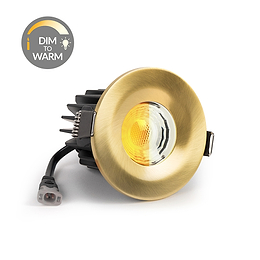 Soho Lighting Brushed Gold CCT Dim To Warm LED Downlight Fire Rated IP65