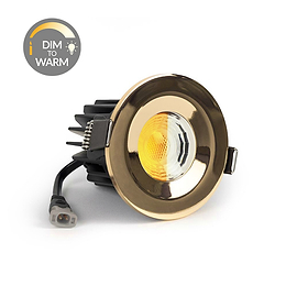 Soho Lighting Polished Brass CCT Dim To Warm LED Downlight Fire Rated IP65