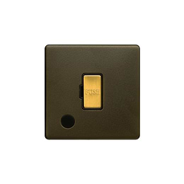 Soho Fusion Bronze & Brushed Brass 13A Unswitched Flex Outlet Black Inserts Screwless