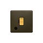 Soho Fusion Bronze & Brushed Brass 13A Unswitched Flex Outlet Black Inserts Screwless