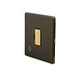 Soho Fusion Bronze & Brushed Brass 13A Unswitched Flex Outlet Black Inserts Screwless