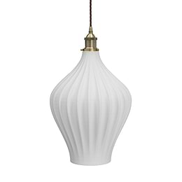 Persian Fluted Orbicular Surf White Pendant Light