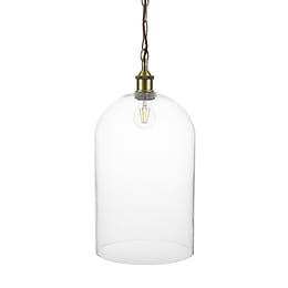 Lawrence Clear Elongated Dome Glass Pendant Light