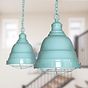 Ganton Cage Vintage Pendant Light Duck Egg Blue Turquoise - Soho Lighting