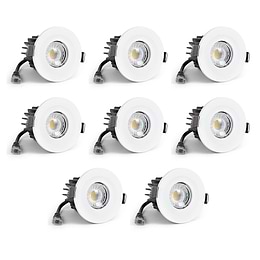 4 Pack - White Fixed CCT Colour Changing Fire Rated LED Dimmable IP65 10W Downlight