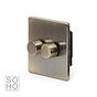 The Charterhouse Collection Aged Brass 2 Gang Trailing Edge Dimmer Screwless 150W LED (300W Halogen/Incandescent)