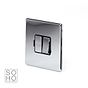 The Finsbury Collection Polished chrome Fused Connection Unit (FCU) Switched 13A DP Blk Ins Screwless
