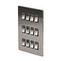 The Lombard Collection Brushed Chrome 12 Gang RM Rectangular Module Grid Switch Plate