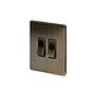 The Charterhouse Collection Aged Brass 2 Gang RM Rectangular Module Grid Switch Plate