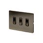 The Charterhouse Collection Aged Brass 3 Gang RM Rectangular Module Grid Switch Plate