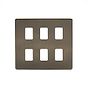 The Charterhouse Collection Aged Brass 6 Gang RM Rectangular Module Grid Switch Plate