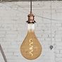 Soho Lighting Edison Red Copper Pendant Bulb Holder With Twisted Dark Brown Cable