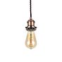 Soho Lighting Edison Red Copper Pendant Bulb Holder With Twisted Dark Brown Cable