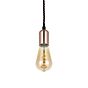 Soho Lighting Edison Rose Gold Pendant Bulb Holder With Twisted Dark Brown Cable