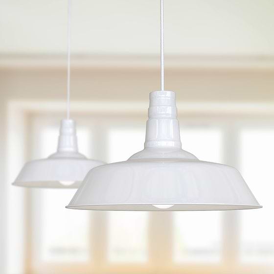 Argyll Industrial Pendant Light Pure White - Soho Lighting