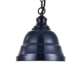 Ganton Small Vintage Pendant Light Squid Ink Navy Blue - Soho Lighting