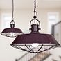 Brewer Cage Industrial  Pendant Light Mulberry Red Maroon - Soho Lighting