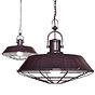 Brewer Cage Industrial  Pendant Light Mulberry Red Maroon - Soho Lighting
