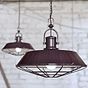 Brewer Cage Industrial  Pendant Light Mulberry Red Maroon - Soho Lighting