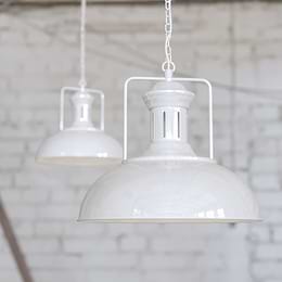 Regent Vintage Kitchen Pendant Light Pure White
