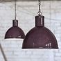Wardour Industrial Bay Pendant Light Mulberry Red Maroon - Soho Lighting