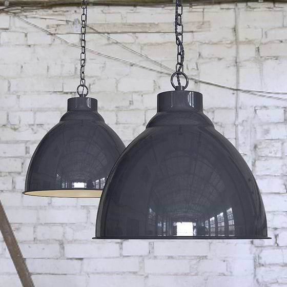 Oxford Vintage Pendant Light Leaden Grey Slate - Soho Lighting