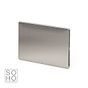 The Lombard Collection Brushed Chrome metal 2 Gang Blanking Plate Screwless