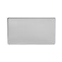 The Lombard Collection Brushed Chrome metal 2 Gang Blanking Plate Screwless