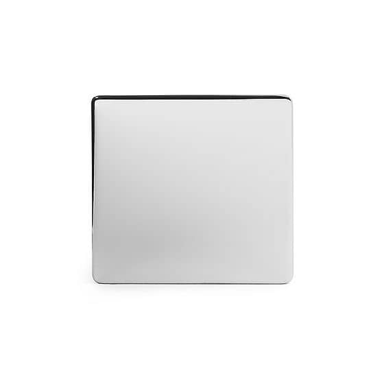 The Finsbury Collection Polished Chrome metal 1 Gang Blanking Plate Screwless