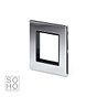 The Finsbury Collection Polished Chrome Black Insert 2 x25mm EM-Euro Module Faceplate