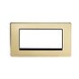 The Savoy Collection Brushed Brass Black Insert 4 x25mm EM-Euro Module Faceplate
