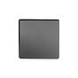 The Connaught Collection Black Nickel metal 1 Gang Blanking Plate Screwless