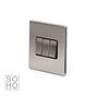 The Lombard Collection Brushed Chrome 3 Gang 2 Way 10A Light Switch Blk Ins Screwless