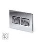 The Finsbury Collection Polished Chrome 6 Gang 2 Way 10A Light Switch Blk Ins Screwless