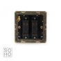 The Savoy Collection Brushed Brass 2 Gang Intermediate Switch Black Ins 10A Screwless